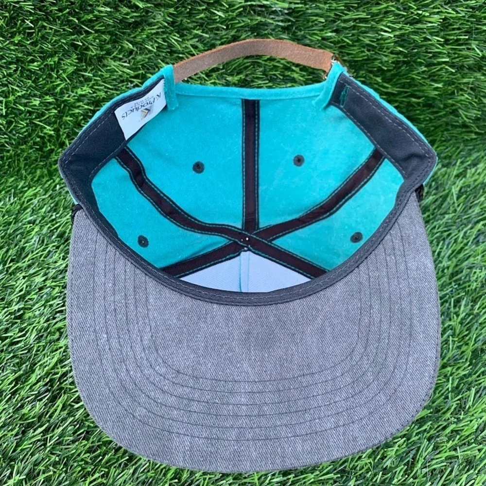 Vintage Posilac Bovine Monsanto Hat Teal Made in USA K-Product Brand Buckle Back